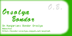 orsolya bondor business card